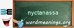 WordMeaning blackboard for nyctanassa